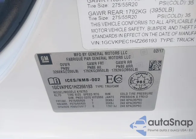 1GCVKPEC1HZ266193: 43056152