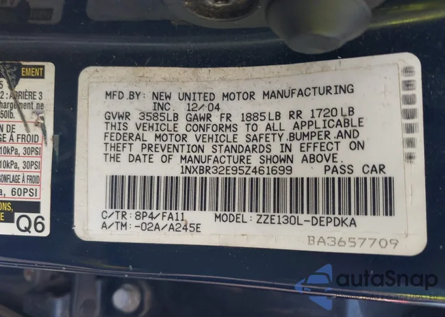 1NXBR32E95Z461699: 43057596