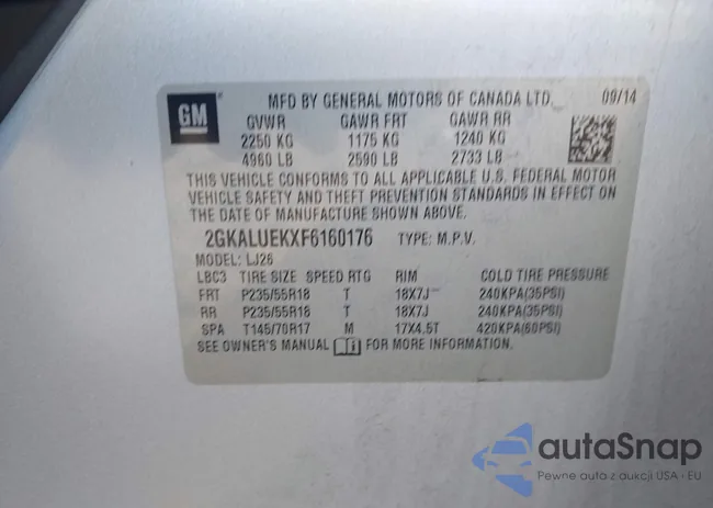 2GKALUEKXF6160176: 43057698