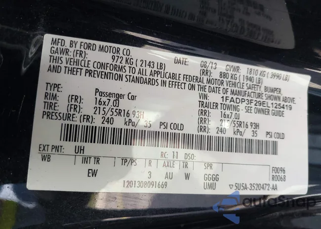 1FADP3F29EL125419: 43057716