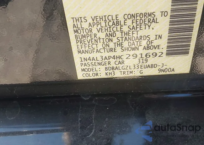 1N4AL3AP4HC291692: 43056860