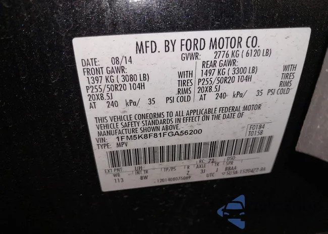 1FM5K8F81FGA56200: 43056911