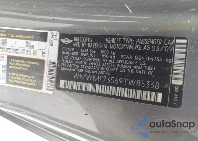 WMWMF73569TW85338: 43056982