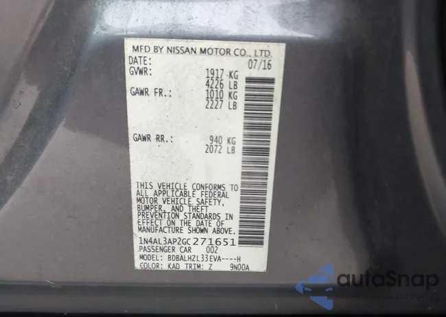 1N4AL3AP2GC271651: 43057083