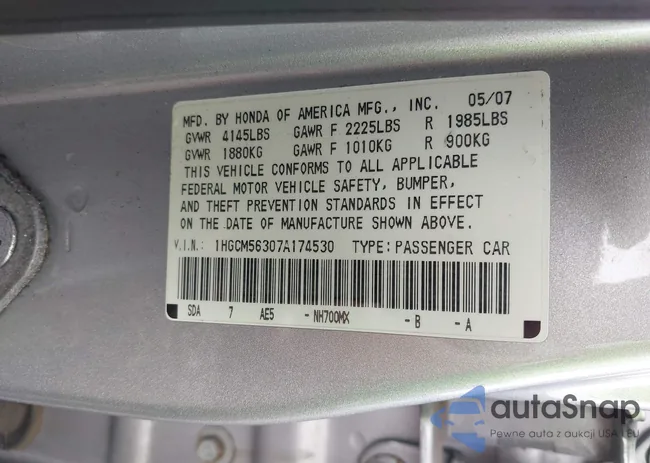 1HGCM56307A174530: 43057149