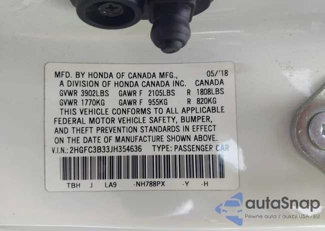 2HGFC3B33JH354636: 43058410