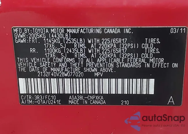 2T3ZF4DV2BW077020: 43058513