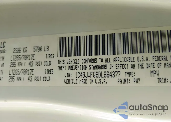 1C4BJWFG9DL664377: 43058621