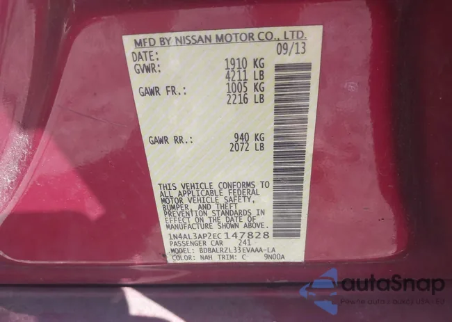 1N4AL3AP2EC147828: 43058668