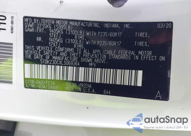 5TDKZ3DCXLS069364: 43058700