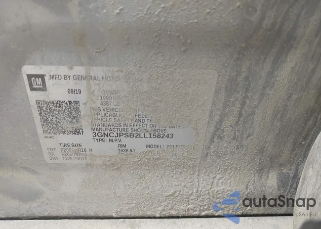 3GNCJPSB2LL158243: 43057878