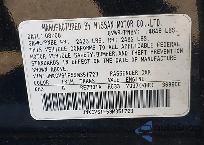 JNKCV61F59M351723: 43057986