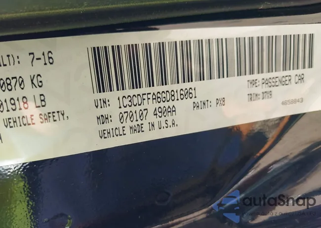 1C3CDFFA6GD816061: 43058036