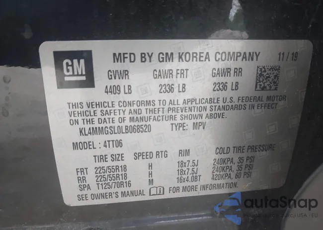 KL4MMGSL0LB068520: 43059249