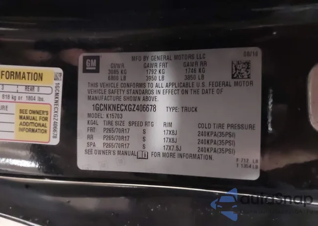 1GCNKNECXGZ406678: 43059289