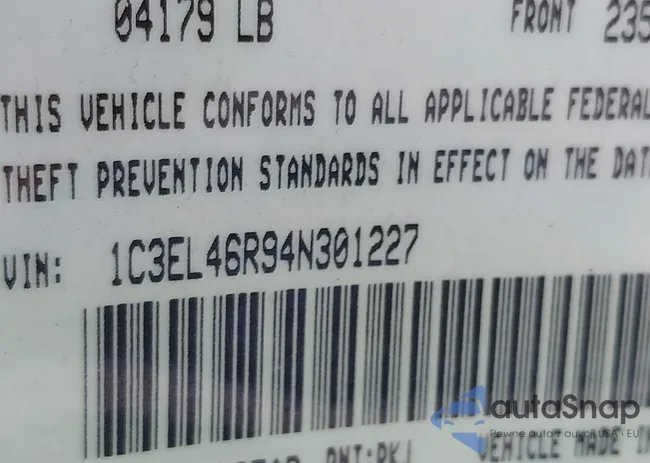 1C3EL46R94N301227: 43059309