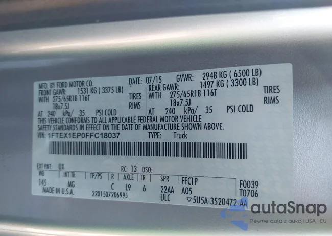 1FTEX1EP0FFC18037: 43059343