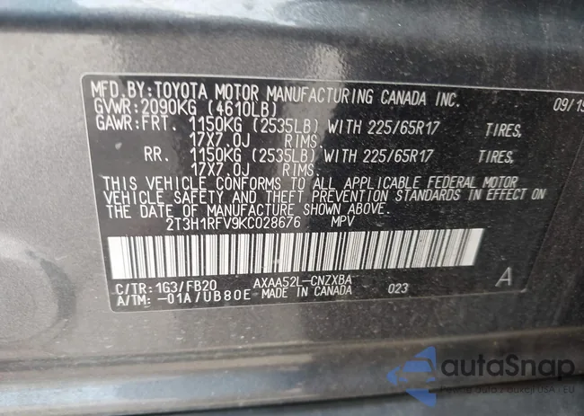 2T3H1RFV9KC028676: 43059381