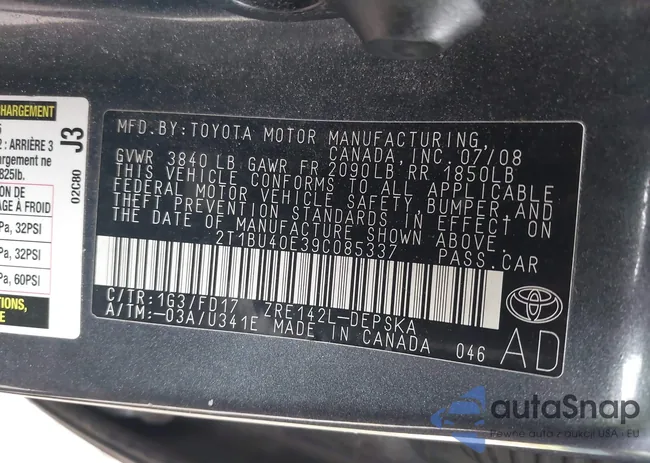 2T1BU40E39C085337: 43059424