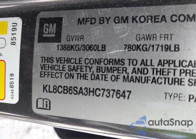 KL8CB6SA3HC737647: 43059597