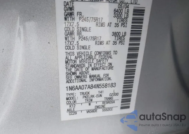 1N6AA07A84N558183: 43059634