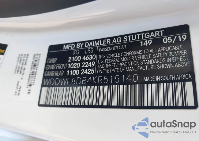 WDDWF8DB4KR515140: 43059677