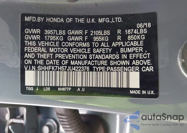 SHHFK7H57JU422376: 43059777