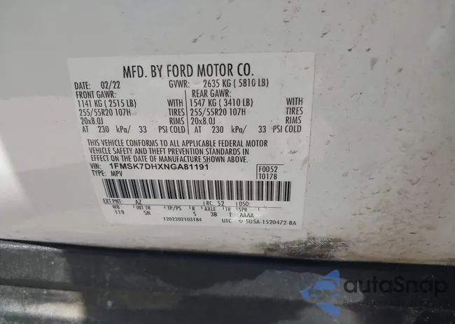 1FMSK7DHXNGA81191: 43058794