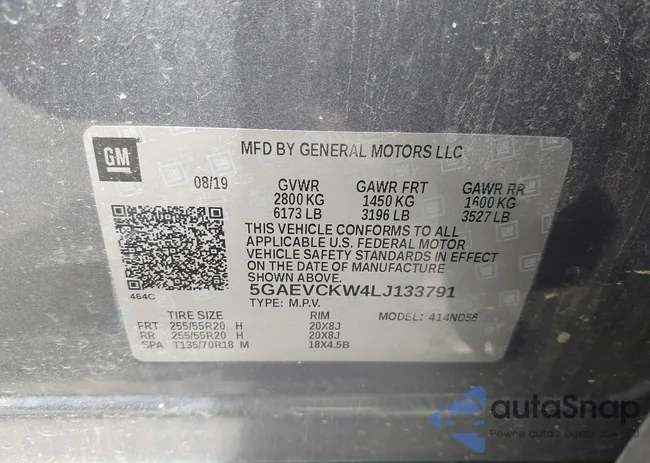 5GAEVCKW4LJ133791: 43058846