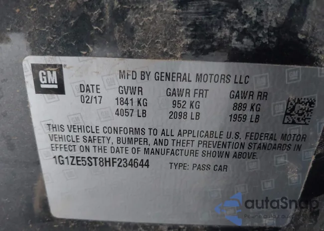 1G1ZE5ST8HF234644: 43058995