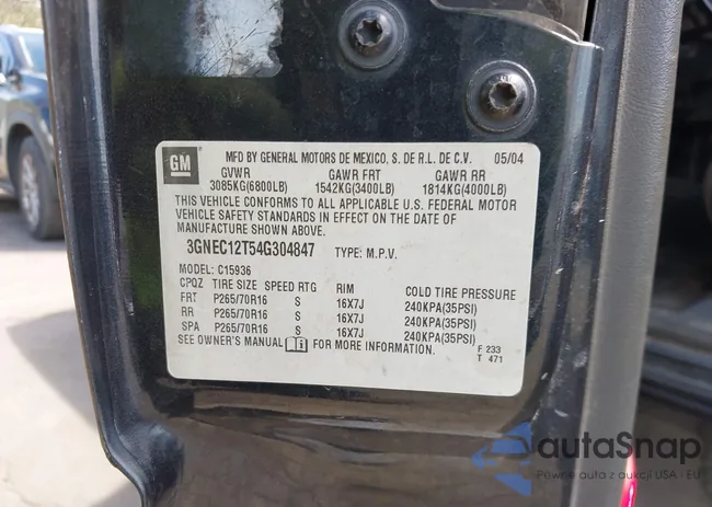 3GNEC12T54G304847: 43059077