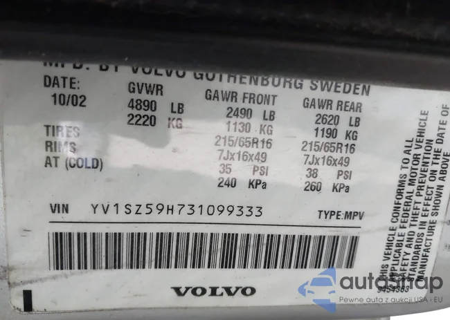 YV1SZ59H731099333: 43059160