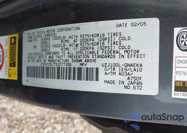 JTEHT05J752077306: 43059170