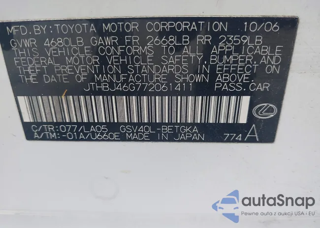 JTHBJ46G772061411: 43060194