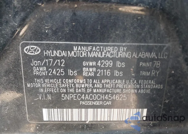 5NPEC4AC0CH454625: 43060322