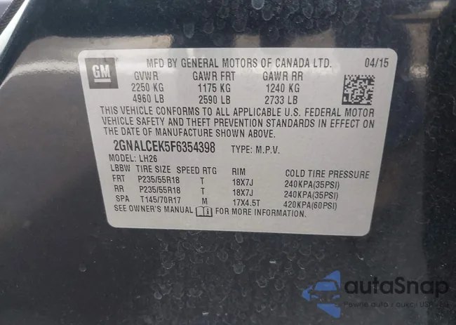 2GNALCEK5F6354398: 43060558