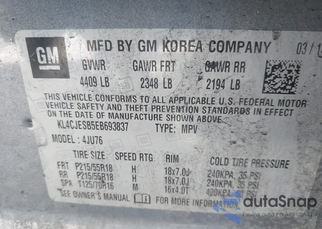 KL4CJESB5EB693837: 43060715