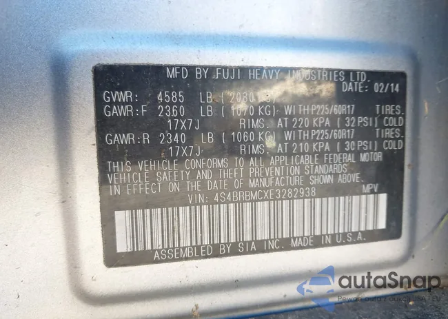 4S4BRBMCXE3282938: 43060740