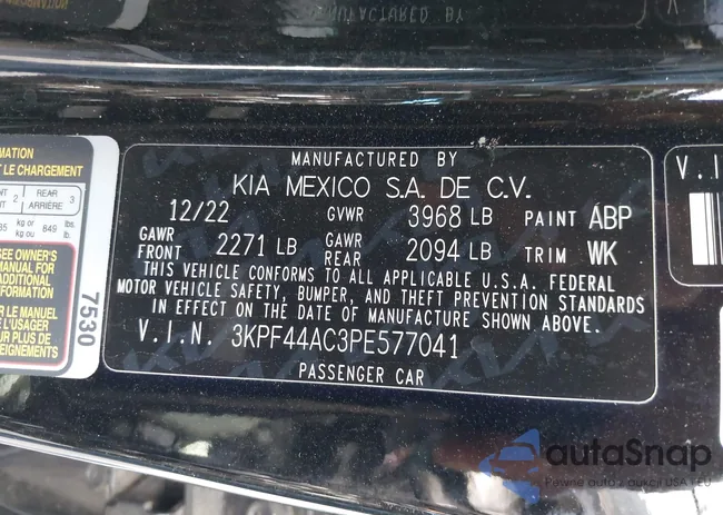 3KPF44AC3PE577041: 43059839