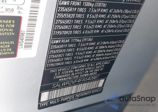 SALWR2VF4FA540987: 43059916