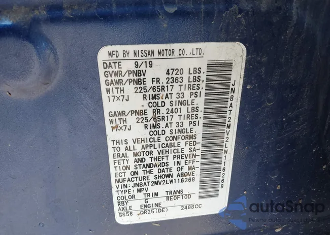 JN8AT2MV2LW116268: 43059932