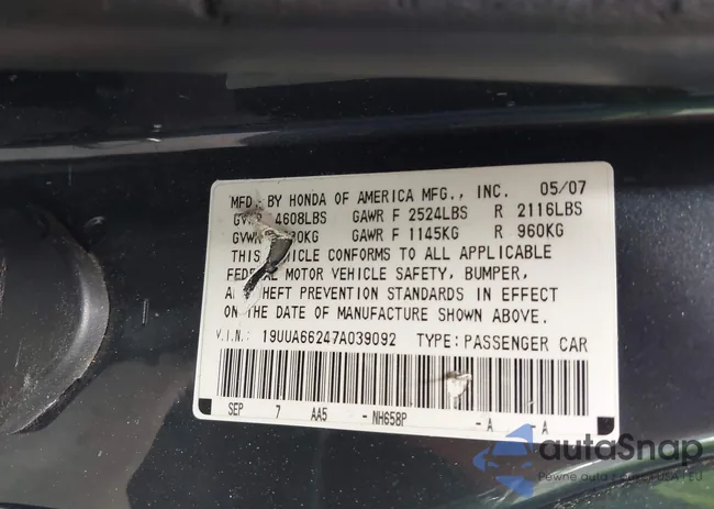 19UUA66247A039092: 43060072