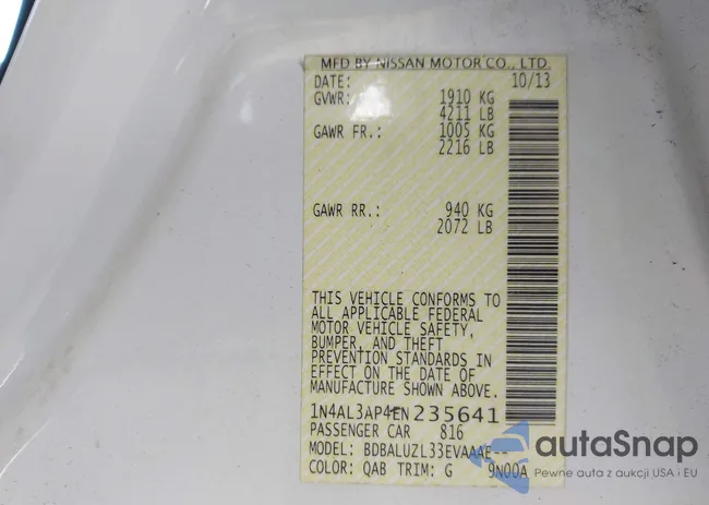 1N4AL3AP4EN235641: 43060107