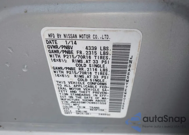 JN8AS5MT7EW601558: 43061374