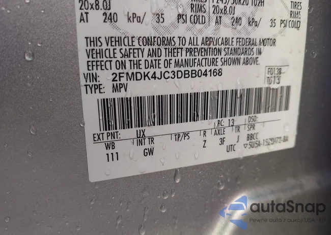 2FMDK4JC3DBB04168: 43061381