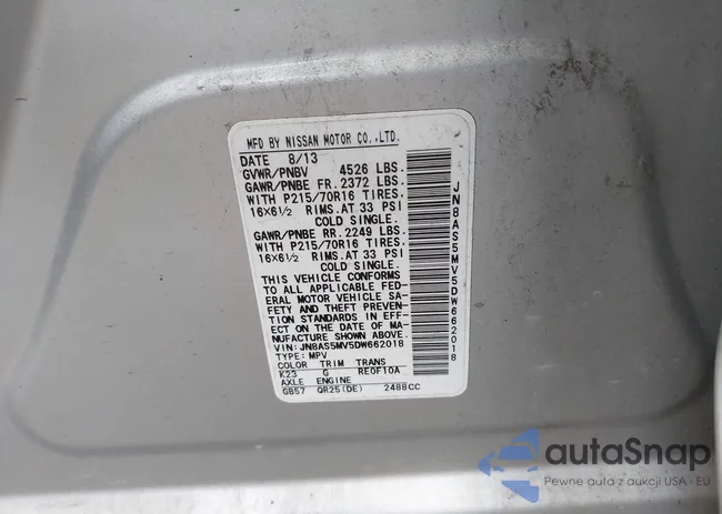 JN8AS5MV5DW662018: 43061429