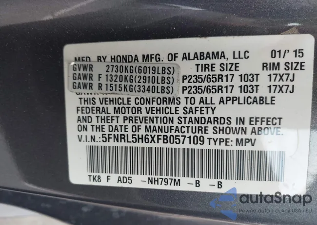 5FNRL5H6XFB057109: 43061470