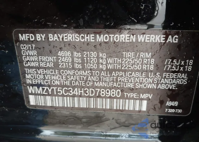 WMZYT5C34H3D78980: 43061549