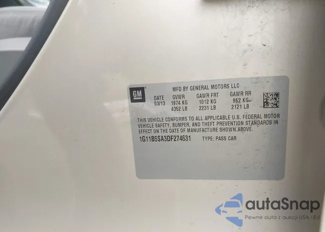 1G11B5SA3DF274631: 43061642