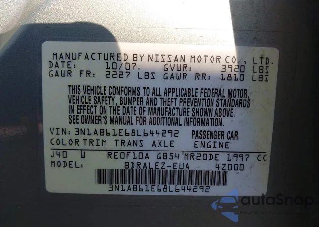 3N1AB61E68L644292: 43061663